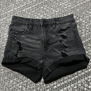 Bluenotes Denim | Emma High Rise Short Distressed Black Jean